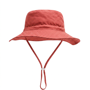 Olive Green Breathable Waterproof 100% Cotton Mesh 6-Panel Bucket <b>Hat</b> Adjustable Strap Unisex Adults Outdoor Spring <b>Summer</b> - Product Image 3