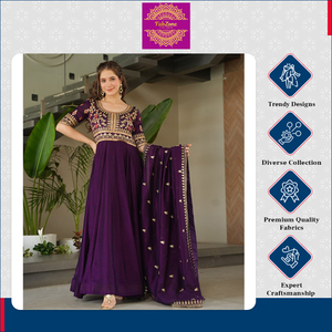 ชุดเดรสสำเร็จรูปผ้าไหมวิชิตรา แขนสั้น ปักลาย FABZONE คุณภาพสูง สำหรับงานแต่งงาน พร้อมผ้าคลุมไหล่ ขายส่งระดับพรีเมียม - Product Image 4