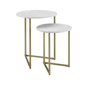 Juego de Muebles para Sala de Estar, Mesa de Centro con Base de Acero Inoxidable y Tapa de Vidrio y Mármol - Product Image 5