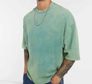 T-shirt délavé à l'acide fabriqué au Pakistan pour hommes, à manches courtes, avec logo personnalisé 2026 - Product Image 2