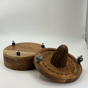 Exprimidor de Frutas y Verduras de Madera de Acacia con Asa y Patas Decoradas con Cuentas para Uso en el Hogar, Cocina, Hotel y Restaurante - Product Image 5
