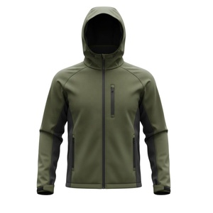 <b>Men's</b> Waterproof Windbreaker Hooded Soft shell Zipper-Up Outdoor Sports <b>Jacket</b> for Hiking Running - Product Image 1