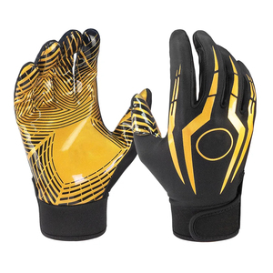Gants de football américain en cuir personnalisés à logo, haute qualité, respirants, légers, en polyester, tailles personnalisées, antidérapants, vente chaude - Product Image 3