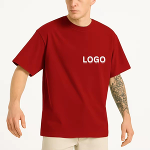 Fabricant de vêtements coupés et cousus, faible MOQ, T-shirt vierge personnalisé pour homme, coupe carrée, 280 g/m², 100 % coton, grammage lourd - Product Image 1