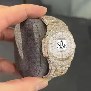 Distinguished Sapphire Crystal Luxury Wristwatch <b>Automatic</b> Stainless Steel Waterproof D Color VVS1 Moissanite Diamond Premium - Product Image 2