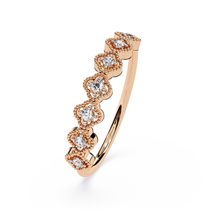 แหวนเพชรทรงกลมแบบเรียงซ้อนสำหรับผู้หญิง ทองคำแท้ 14k เหมาะสำหรับเป็นของขวัญในโอกาสหมั้น วันครบรอบแต่งงาน - Product Image 5