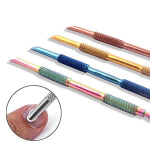 Pousse-cuticules en acier inoxydable, outil professionnel double face pour l'élimination des cuticules, kit de manucure pour technicien professionnel des ongles, spa des ongles - Product Image 1