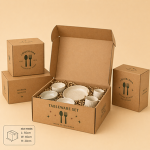 Eco-Friendly Tableware <b>Folder</b> <b>Box</b> with Dividers Stacking Strength Heavy Duty Impact Resistant Durable Recyclable Shipping <b>Box</b> - Product Image 1