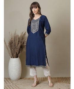 Latest Summer Collection Viscose Rayon Embroidery Work Kurti for Daily and Office Casual Wear for Women Trendy Wear Comfortable - Product Image 1