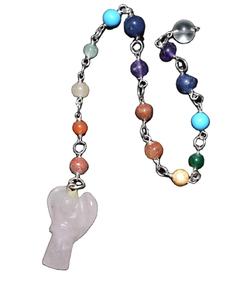 Semipreciosa Piedra Natural Artesanía Splenic Seven Chakra Símbolo Cadena de péndulo péndulos de cristal al por mayor de exportación de ágata - Product Image 5