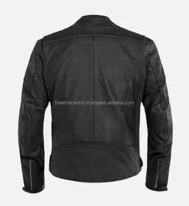 Chaqueta de moda de cuero de diseño Premium de alta calidad para hombre, chaqueta de cuero negra ajustada con estilo para hombre - Product Image 5