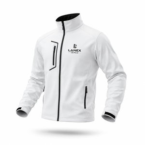 Custom <b>Men</b> <b>White</b> Softshell <b>Jacket</b> Waterproof Windproof Outdoor Work <b>Jacket</b> OEM ODM Corporate Uniform Fleece <b>Jacket</b> Manufacturer - Product Image 2