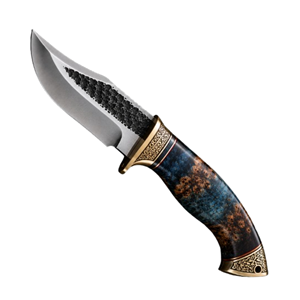Cuchillo de Hoja Fija Hecho a Mano con Punta de Gota, Acero Inoxidable, Borde Dentado, Grosor de 0.6mm, Cuchillo de Caza - Product Image 3