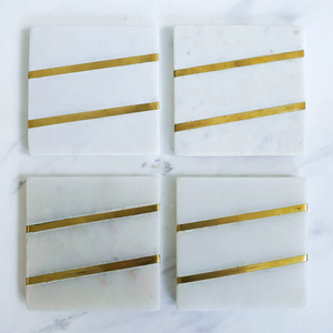 Ensemble de sous-verres en marbre écologiques modernes, durables et lavables, technique de découpe de pierre naturelle, pour hôtels, qualité d'exportation supérieure - Product Image 6