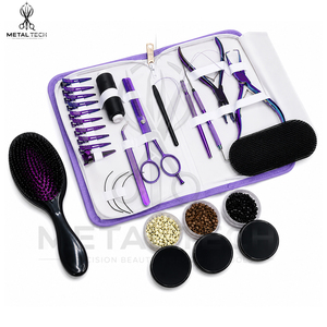 Kit de Herramientas Profesional para Extensiones de Cabello, Antideslizante y Duradero, con Micro Anillos, Aguja de Bucle, Pinzas de Remoción, Clips, Cepillo y Estuche de Almacenamiento - Product Image 3