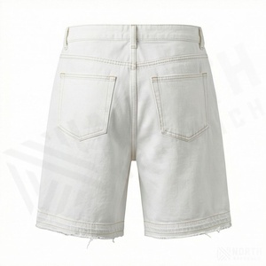 Shorts de Mezclilla de Verano de Alta Calidad, Personalizados, con Bordes Crudos, para Hombre, Estilo Casual, Corte Holgado, Premium, Streetwear - Product Image 2