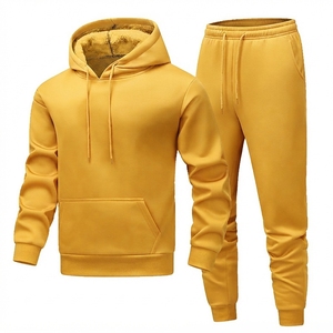 Custom Logo 450 Gsm 100% Cotton Men's Baggy Two Piece Sets Plain Cropped Heavy <b>Zip</b> <b>up</b> <b>Hoodie</b> & <b>Fleece</b> Sweatpants Tracksuit Set - Product Image 1
