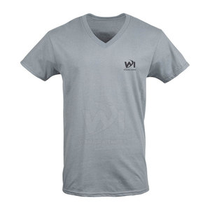 Camiseta de cuello en V para hombre, cómoda, moderna, estampada, de talla personalizada, 100% algodón, MOQ bajo, corte holgado. - Product Image 1