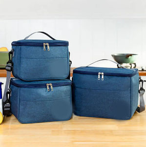กระเป๋าใส่อาหารกลางวันแบบพกพา กระเป๋าเก็บความร้อน ผ้าอ๊อกซ์ฟอร์ด กระเป๋าเก็บความเย็นสำหรับปิกนิก พร้อมสายสะพาย - Product Image 2