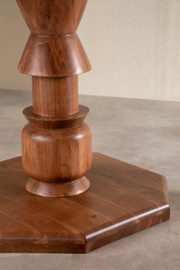 Wholesale <b>Solid</b> Acacia <b>Wood</b> Octagonal <b>Dining</b> <b>Table</b> | 48" Primitive Pedestal Base Rustic Wooden <b>Table</b> for Restaurant & Home - Product Image 3