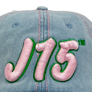 หมวกเดนิมสีอ่อน J15 ปักโลโก้ตามสั่ง หมวกเบสบอลผ้าฝ้าย ยูนิเซ็กส์ หมวกเดนิมฟอกสี ปรับขนาดได้ สไตล์ลำลอง สตรีทแวร์ สีน้ำเงิน - Product Image 6