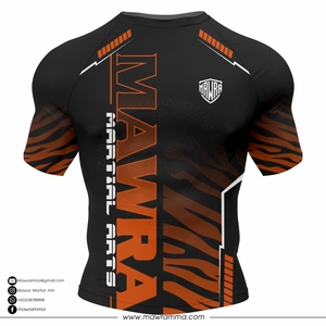 Rashguard professionnel MMA anti-UV, compression, BJJ, unisexe, manches courtes, haut d'entraînement de grappling, logo personnalisé - Product Image 5