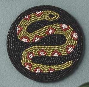 Handmade Durable <b>Beaded</b> Modern Sea Life Ocean Animal Design Round Drink <b>Coaster</b> Set Bead Embroidery Table Decor Coastal Theme - Product Image 4