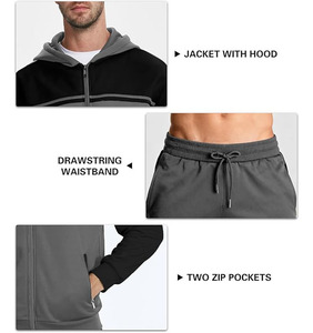 Survêtement en jean vintage pour homme, à capuche, couleur unie, avec cordon de serrage, coupe ample, respirant, séchage rapide, léger, couleur personnalisable - Product Image 3