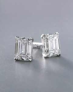 Wholesale <b>Emerald</b> Cut Lab Grown Diamond <b>Stud</b> Earrings in 10K 14K 18K Solid Gold Women's Luxury Gift Jewelry - Product Image 5