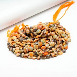 Cuentas de Ópalo Boulder Amarillo Natural en Forma de Moneda de 12mm y 13mm, Cuentas de Ópalo Facetadas de 13 Pulgadas en Hilo para Fabricación de Joyas, Venta al por Mayor a Granel - Product Image 4