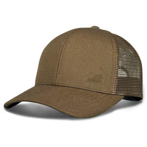 Blank Brown Trucker <b>Cap</b> Structured Mesh Snapback <b>Hat</b> 5 Panel Cotton Twill Custom Logo Embroidery Baseball <b>Cap</b> OEM Wholesale - Product Image 4