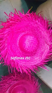 Sombrero de Paja Unisex, Sombrero de Playa Tejido a Mano, Sombrero de Paja de Hoja de Palma Natural con Borde Deshilachado - Product Image 2