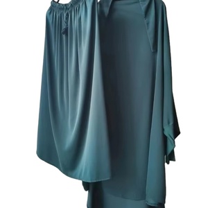 Aïd femmes musulmanes modeste longue Khimar jupe 2 pièces ensemble prière Abaya Ramadan robe Viscose séchage rapide Anti-rides respirant ample - Product Image 4