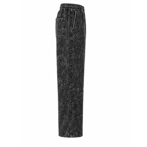 <b>Men</b> Acid Wash Fleece High Waist Vintage <b>Jogger</b> Pants Custom Streetwear Casual <b>Loose</b> Fit Gym Training Bottoms Wholesale OEM - Product Image 2
