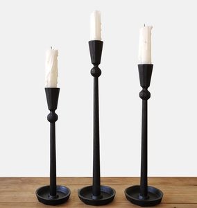 Modern Black Iron Taper Candle Holder Set Decorative <b>Tall</b> Metal <b>Candlestick</b> Stand Nordic Table Centerpiece for Home Wedding item - Product Image 1