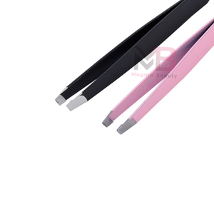 Pince à épiler pour sourcils et cils, outil de beauté pour l'épilation, en acier inoxydable, outil de maquillage à pointe inclinée, certifié CE - Product Image 5