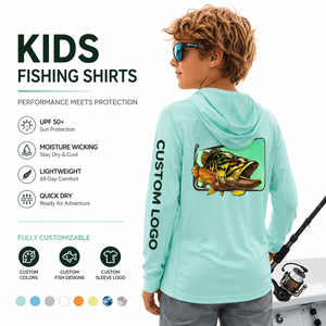 Sudadera con Capucha para Niños, Manga Larga, Impermeable, Transpirable, Protección Solar UPF 50+, Secado Rápido, Antibacteriana, Resistente al Viento, Personalizable - Product Image 1