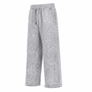 Premium Acid Wash Trousers Custom Cotton <b>Vintage</b> Washed <b>Pants</b> Loose Fit Casual Streetwear Joggers Wholesale Apparel Manufacturer - Product Image 1