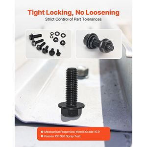 280 Pcs Alloy Steel Furniture Bolts Assortment Kit Metric Machine <b>Screws</b> & <b>Flat</b> Washers Multiple Sizes M6/M8/M10 - Product Image 2