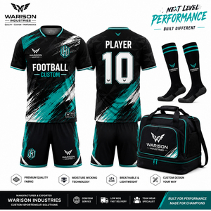 Wholesale Football Training Uniform kit Customized Size Unisex Breathable Soccer Jersey Shorts Socks And Bag Set - Product Image 2