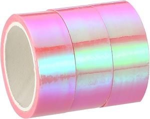 Decorative Holographic Metalized Tape <b>Roll</b> Self Adhesive <b>Mirror</b> Finish Metallic Foil Sticker for Art & Craft Projects Packaging - Product Image 1