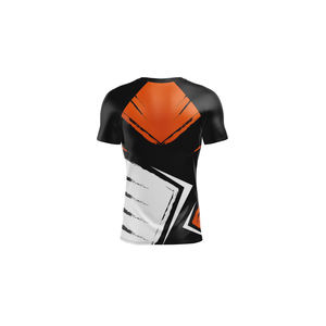 Camiseta Deportiva Personalizada, Elástica, Ajustada, Cuello Alto, para Hombre, para Entrenamiento, Gimnasio, Ropa Deportiva, Manga Corta, Compresión - Product Image 2
