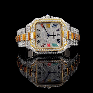 Reloj de Lujo con Diamantes Moissanite de la Mejor Calidad para Hombre, Estilo Iced Out, Resistente al Agua, de Acero Inoxidable, Disponible para la Venta - Product Image 1