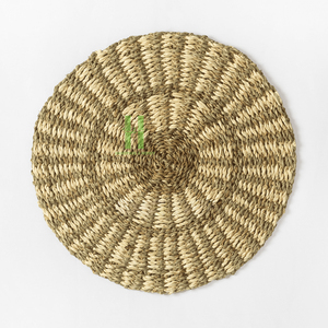 Hot Trend Eco-friendly Natural Bohemian Round Seagrass Charger Plate <b>Wall</b> Decoration Flower Placemat Home <b>Table</b> Mats - Product Image 1