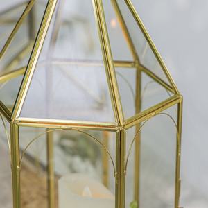 Modern Tabletop Decorations Brass and <b>Glass</b> Candle Pillar Holder <b>Terrarium</b> Jar for Home and Weddings Decor - Product Image 6