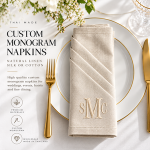 Servilletas de Lino Bordadas Personalizadas al por Mayor – Fabricante de Servilletas de Mesa para Bodas y Hoteles con Monograma Personalizado - Product Image 4