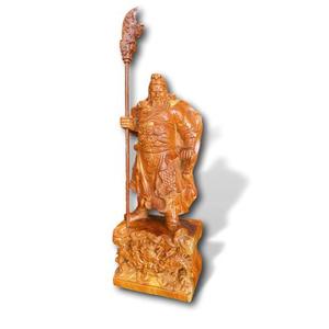 Estatua de Guan Yu Tallada a Mano en Madera de Palisandro, Escultura de Guerrero Feng Shui para Decoración del Hogar, Oficina o Negocio - Product Image 2