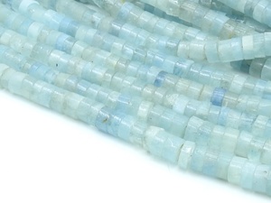 Cuentas de Aguamarina Azul Pulidas y Lisas en Forma de Botón de Neumático - Hilo de 16 Pulgadas - Modelo PMEGEMSBEADS T3 - 10 Hilos de Piedras - Product Image 2