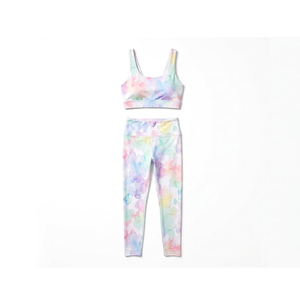 Ensemble 2 pièces de leggings et soutien-gorge de yoga pour femme – Léger, respirant, motif uni, écologique, réversible, grande taille, sans couture sur le devant - Product Image 1