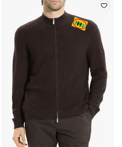 Suéter de punto de lana para hombre, de alta calidad, estilo casual, con media cremallera, cuello almohada, color liso, teñido, nuevo estilo, para invierno - Product Image 4